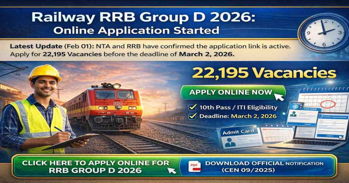rrb group d 2026 notification apply online