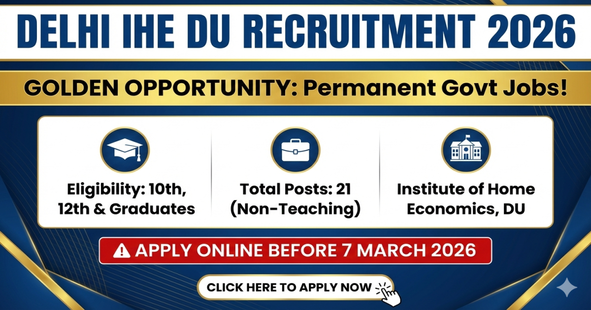 Delhi IHE DU Non-Teaching Recruitment 2026