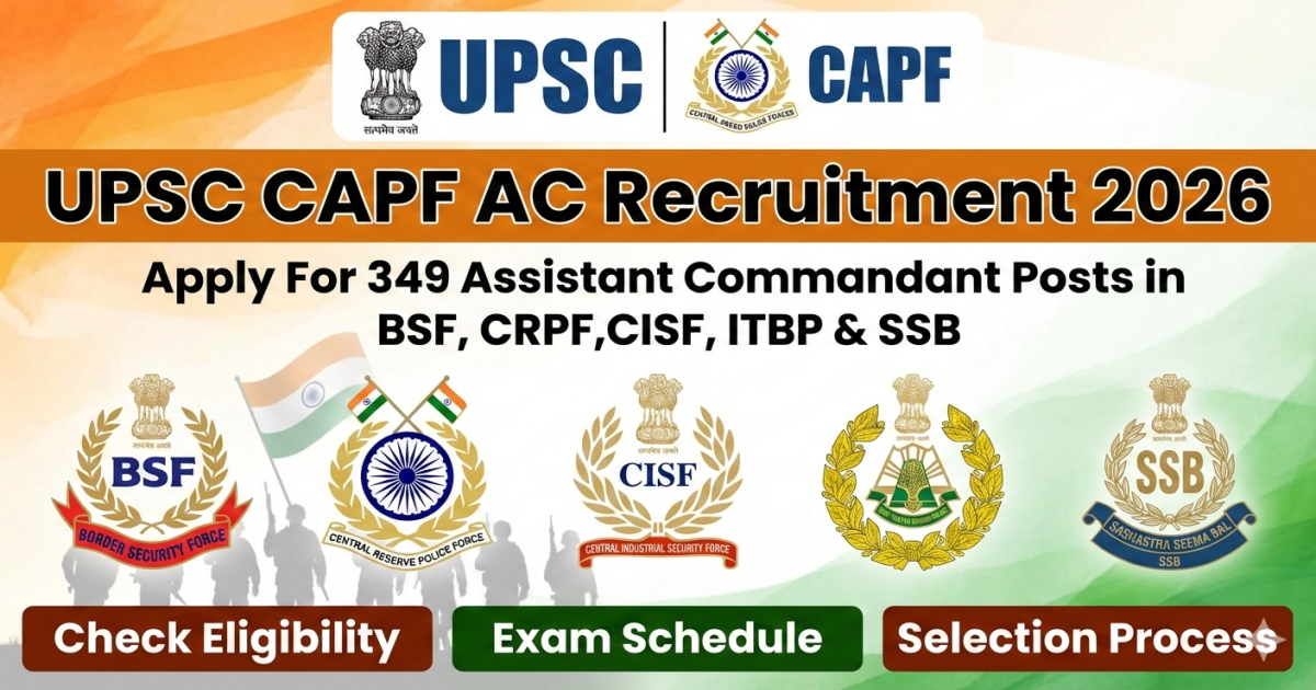 UPSC CAPF AC Recruitment 2026